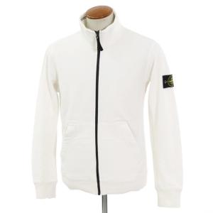 ストーンアイランド STONE ISLAND 裏起毛 コットン スタンドカラー ジップアップスウェット ホワイト M｜ritagliolibro