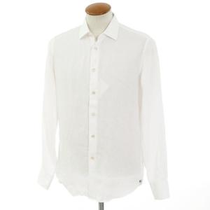 ラルディーニ LARDINI リネン セミワイドカラーシャツ ホワイト 40｜ritagliolibro