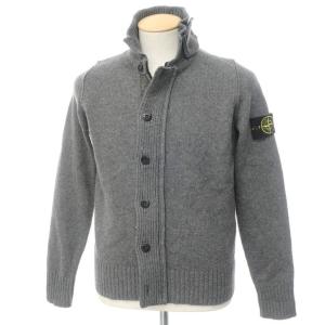 ストーンアイランド STONE ISLAND ウールナイロン ジップアップ スタンドカラーニットカーディガン グレー S｜ritagliolibro