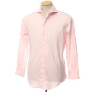 フィナモレ Finamore コットンツイル ホリゾンタルカラー ドレスシャツ ピンク S｜ritagliolibro