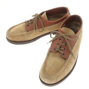 ラッセルモカシン RUSSELL MOCCASIN グレインレザー×スエード モカシンシューズ ベージュ×ブラウン 8 1/2｜ritagliolibro