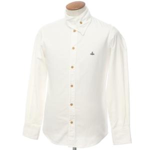 ヴィヴィアンウエストウッドマン Vivienne Westwood MAN オックスフォードコットン 変形 ボタンダウンシャツ ホワイト 46｜ritagliolibro
