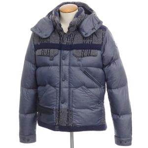 【中古】モンクレール ダブリュー MONCLER W REAPER ウール切替 ダウンジャケット ネイビーxグレー【サイズ2】｜ritagliolibro