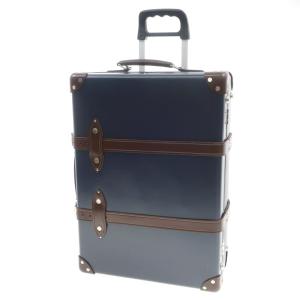 【中古】ハケットロンドン HACKETT LONDON × GLOBE TROTTER サファリ キャリーオン キャリーバッグ ネイビーxブラウン【サイズ34L】【W38.5xD16.5】｜ritagliolibro