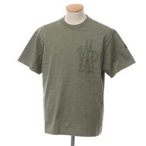 【中古】モンクレール MONCLER 2023年春夏 Born To Protect コットン 半袖 クルーネック Ｔシャツ オリーブ【サイズS】[APD]｜ritagliolibro