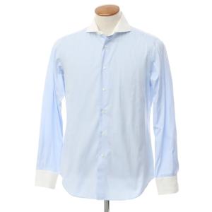 【中古】メイカーズシャツ カマクラ Makers Shirt 鎌倉 コットン系 ドレスシャツ ライトブルーxホワイト【サイズ39-87】｜ritagliolibro