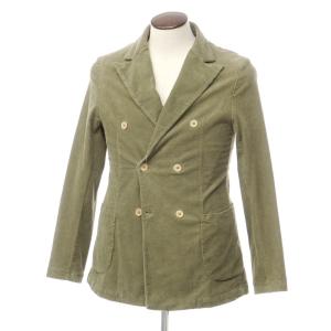 【新品アウトレット】バグッタ Bagutta ストレッチコーデュロイ ダブルジャケット オリーブ【サイズ50】