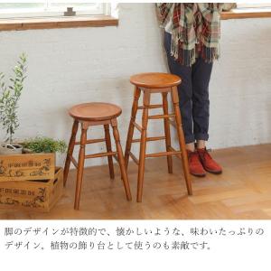 ハイスツール 木製 60cm 丸 おしゃれ 背...の詳細画像3