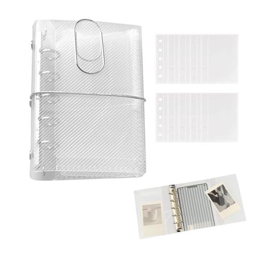 雲見 シール帳 透明 シール帳 クリア a5 バインダー 5穴 マイクロ ビッグクリップ付き 詰め替...