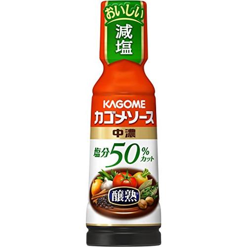 カゴメ 醸熟ソース 塩分50%カット 中濃 180ml*5本