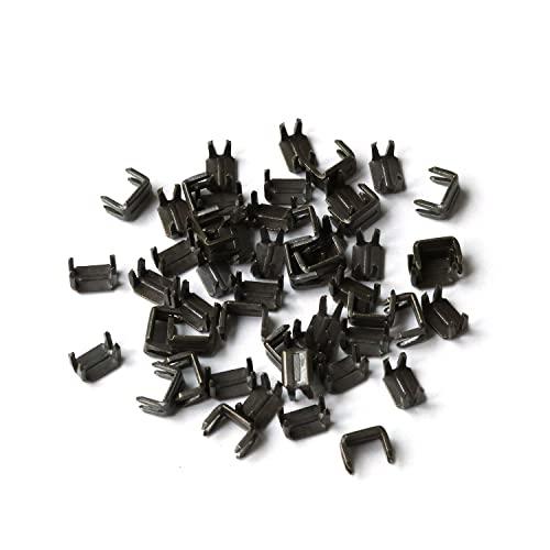 Y.K.K ファスナー用止め金具 下止めパーツ 50個入 金属/4*5号対応 イブシ F2-224