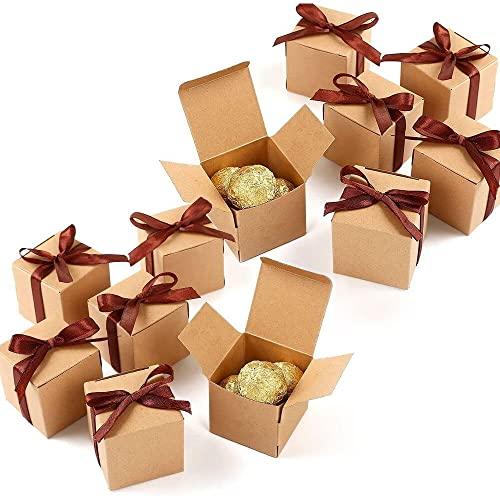 50pcsギフトボックス 正方形 小5cm 無地 クラフト お菓子 箱 ボックス 包装 ラッピング箱...