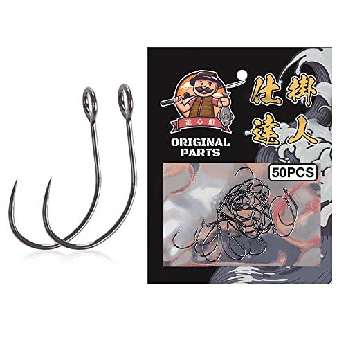 遊心館釣具 渓流シングルフック バーブレス スプーン用 全4サイズ 工場直大容量50個 超貫通 リリ...