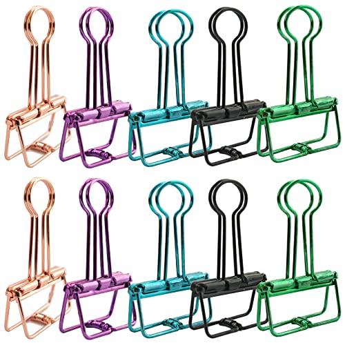 5WYOUKE ダブルクリップ 32mm 小さい Wクリップ 10個入り クリップ ペーパークリップ...