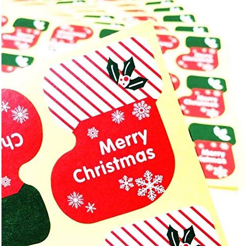 Ｃｒｅｖｅ Ｃｅｌｌ クリスマス ギフトシール ギフトステッカー ラッピングラベル サンタの靴 大き...