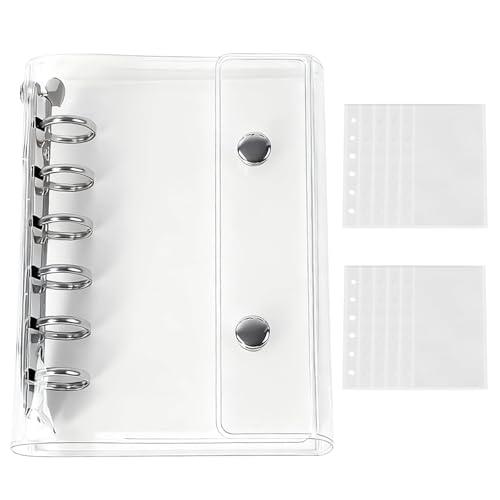 Sediven シール帳 透明 女の子 はがせる A7 バインダー 手帳 クリアバインダー 6穴 マ...