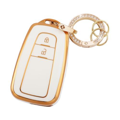 Futwod トヨタ スマート キーカバー キーホルダー 軽量 2ボタン キーケース キーシェル 新...