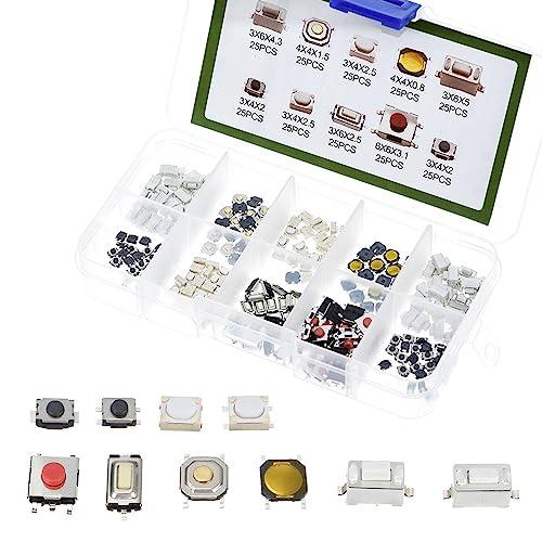 LIANHATA 押しボタンスイッチ 250個セット 10種類 タクトスイッチ 収納ケース付き 触覚...