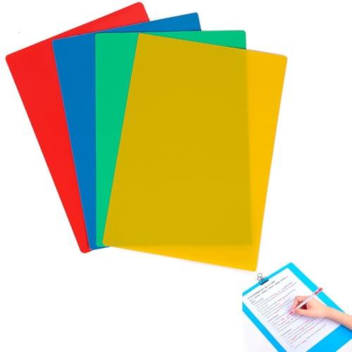 RICISUNG 下敷き 硬質 (4枚セット) ライティングマット A4 硬筆用 無地 学生 文房具...