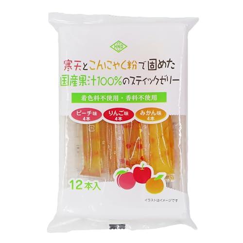 花田食品 寒天とこんにゃく粉で固めた国産果汁１００％のスティックゼリー12本*12個