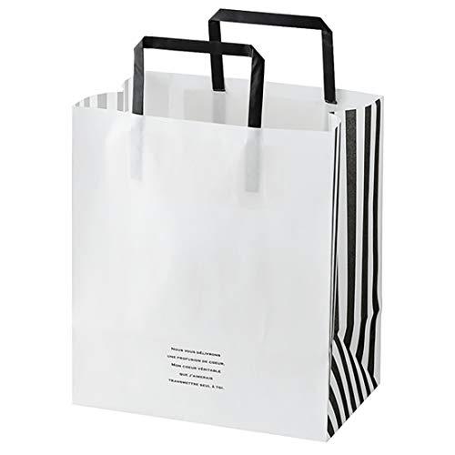 ヘッズ 日本製 ギフトペーパーバッグ フィエルテ 50枚 22*25*14cm 白黒 50枚 HEA...