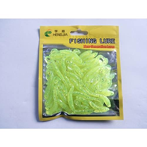 メバリング・根魚に最適  シャッドテール ワーム クリアイエロー 夜光 グロー 小型 約4 .5cm...