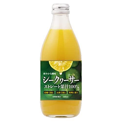 湧川商会 シークワーサー ストレート 果汁 100% 360ml 瓶 [ 手摘み収穫 国内加工 台湾...