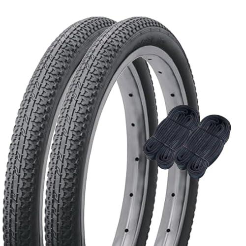 シンコー 20インチ 自転車 タイヤ 1.5mm極厚チューブ 各2本セット ペア巻 スタンダードタイ...