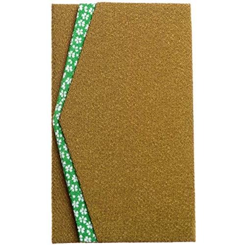 小花金封ふくさ 袱紗 日本製 慶弔両用 両開き 冠婚葬祭 (グリーン)