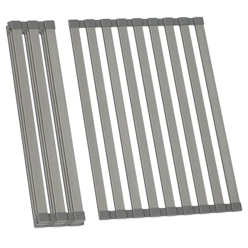 YHANEC コンパクト収納 水切りラック アルミ製 水切り ラック シンク上 折りたたみ サイズ調...