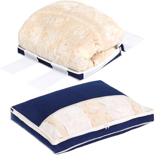 アストロ 収納ケース 羽毛布団 シングルサイズ用 ネイビー 抗菌 防臭 消臭 羽毛布団収納袋 不織布...