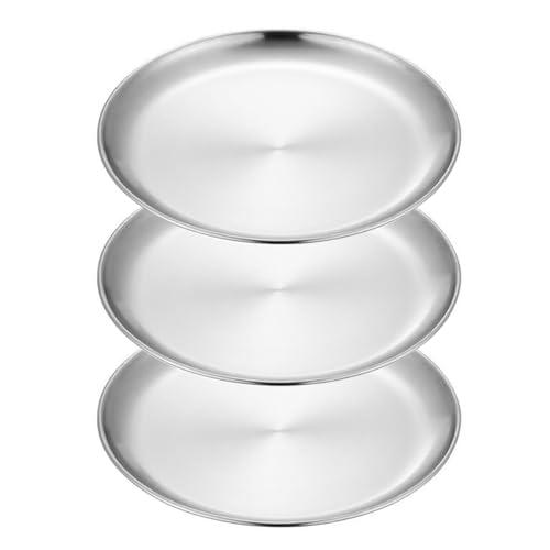 Desirable ステンレス 丸皿 小皿 大皿 ディナープレート ステンレストレイ 丸型 (20c...