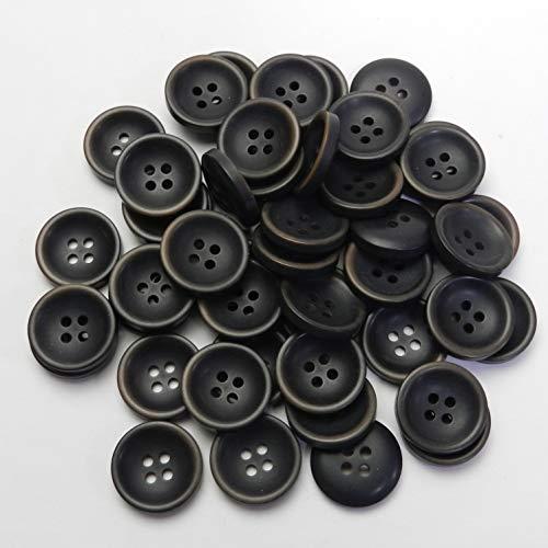 ヴィンテージ風 こげ茶色系ボタン 20mm 4穴 スーツ 上着 ジャケット 袖口 カーディガン 手芸...