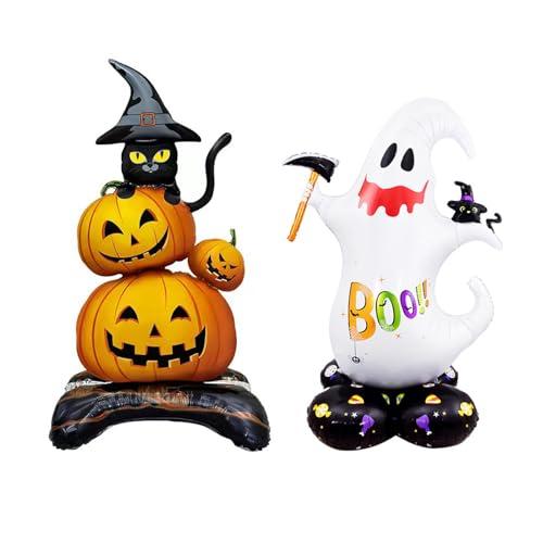DFsucces ハロウィン バルーン 2個 ハロウィン 装飾 風船 かぼちゃ ゴースト 置物 屋内...