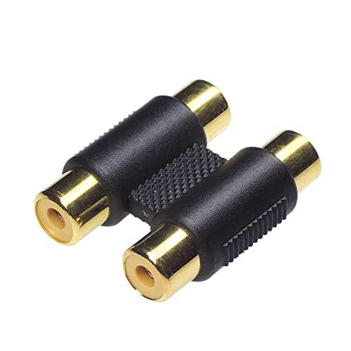 RCA延長コネクタ RCA中継コネクタ 2ピン メス/メス 金めっき つなぎ ジョイント