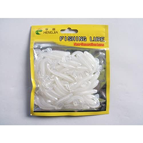 メバリング・根魚に最適  シャッドテール ワーム ホワイト 小型 約4 .5cm 50本 セット メ...