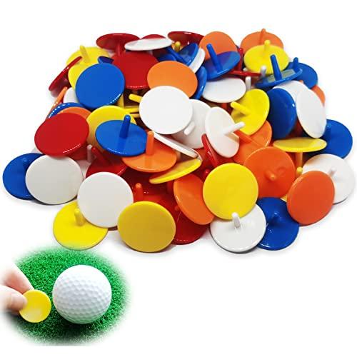 Adhere ゴルフ マーカー 50 個入 プラスチック製ゴルフボールポジションマーカー25mmフラ...