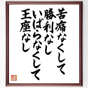 ウィリアム・ペンの名言「苦痛なくして勝利なし、いばらなくして王座なし」額付き書道色紙／直筆済み｜rittermind