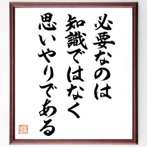 チャールズ・チャップリンの名言「必要なのは知識ではなく、思いやりである」額付き書道色紙／直筆済み｜rittermind