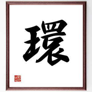 一文字「環」額付き書道色紙／受注後直筆｜rittermind