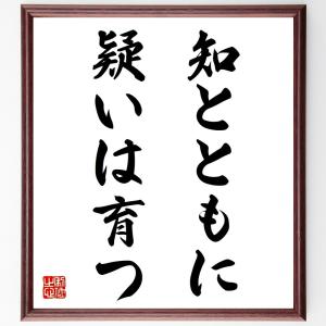 ゲーテの名言「知とともに疑いは育つ」額付き書道色紙／受注後直筆｜rittermind