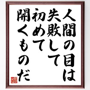 アントン・チェーホフの名言「人間の目は、失敗して初めて開くものだ」額付き書道色紙／受注後直筆｜rittermind