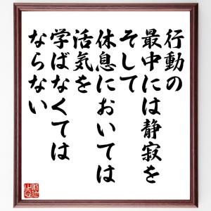 ガンディー（ガンジー）の名言「行動の最中には静寂を、そして休息においては活気を学ばなくてはならない」額付き書道色紙／受注後直筆｜rittermind