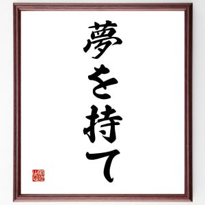 名言「夢を持て」額付き書道色紙／受注後直筆｜rittermind