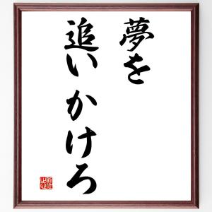 名言「夢を追いかけろ」額付き書道色紙／受注後直筆｜rittermind