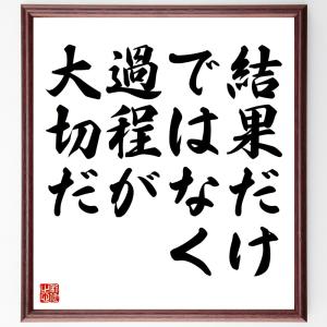 名言「結果だけではなく、過程が大切だ」額付き書道色紙／受注後直筆｜rittermind