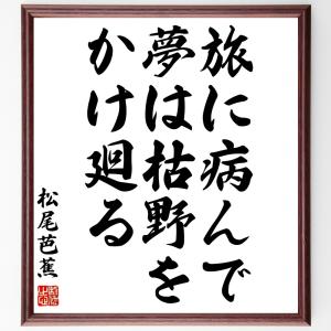 松尾芭蕉の名言「旅に病んで夢は枯野をかけ廻る」額付き書道色紙／受注後直筆｜rittermind