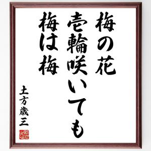 土方歳三の名言「梅の花壱輪咲いても梅は梅」額付き書道色紙／受注後直筆｜rittermind