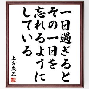 土方歳三の名言「一日過ぎると、その一日を忘れるようにしている」額付き書道色紙／受注後直筆｜rittermind