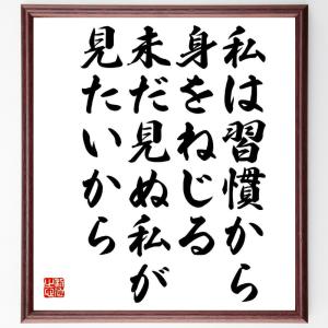 河井寛次郎の名言「私は習慣から身をねじる、未だ見ぬ私が見たいから」額付き書道色紙／受注後直筆